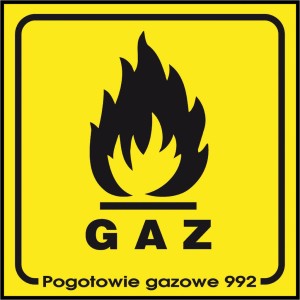 Anro „Gaz”. 100 x 100 mm (Naklejka)