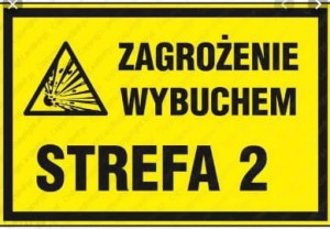 Anro Znak uzupełniający - gaz „Zagrożenie wybuchem strefa 2”. Z-5G-P-200x300