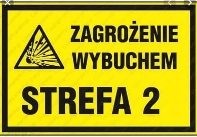 Anro Znak uzupełniający - gaz „Zagrożenie wybuchem strefa 2”. Z-5G-P-200x300