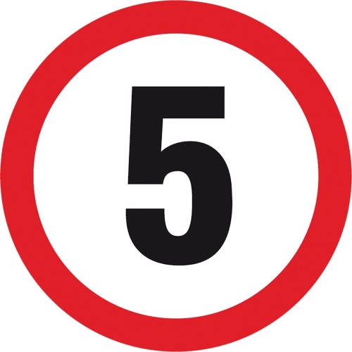 Anro „Ograniczenie prędkości do 5 km/h”. 330 x 330 mm (Płyta sztywna)