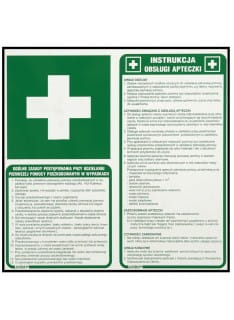 Anro Znak apteczka Instr obsługi apteczki Ogólne zasady przy udzielaniu pierwszej pomocy 220 x 220 mm (Płyta sztywna)