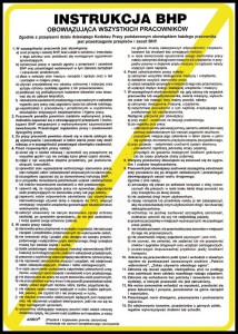Anro Instrukcja BHP obowiązująca wszystkich pracowników. 250 x 350 mm (Płyta sztywna)