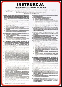 Anro Instrukcja PPOŻ.„Instrukcja przeciwpożarowa.ogólna”. 250 x 350 mm (Płyta sztywna)