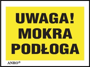 Anro Naklejka samoprzylepna „Uwaga mokra podłoga”.
