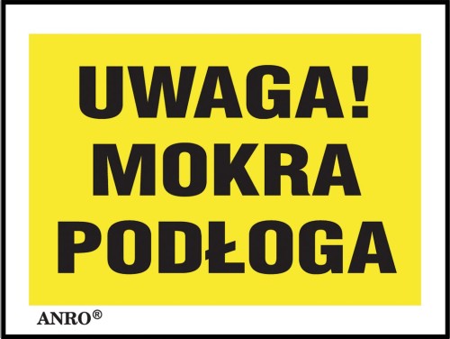 Anro Naklejka samoprzylepna „Uwaga mokra podłoga”.