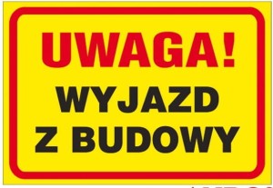Anro „Uwaga! Roboty na wysokości”. 250 x 350 mm (Płyta sztywna)
