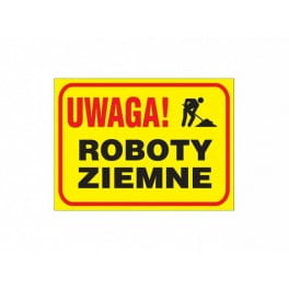 Anro „Uwaga! Roboty ziemne”. 250 x 350 mm (Płyta sztywna)