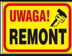 Anro „Uwaga! Remont”. 250 x 350 mm (Płyta sztywna)