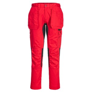 Portwest CD883DRR Elastyczne spodnie robocze WX2 ECO z kaburami deep czerwony