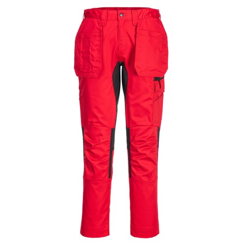 Portwest CD883DRR Elastyczne spodnie robocze WX2 ECO z kaburami deep czerwony