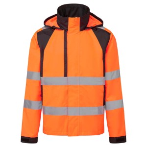 Portwest CD860OBR Wodoodporna kurtka ostrzegawcza WX2 Eco pomarańczowy/czarny