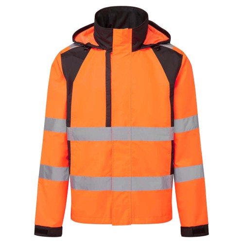 Portwest CD860OBR Wodoodporna kurtka ostrzegawcza WX2 Eco pomarańczowy/czarny