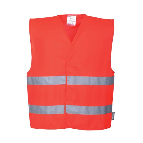 Portwest C474 Kamizelka ostrzegawcza z dwoma taśmami poziomymi czerwony LXL