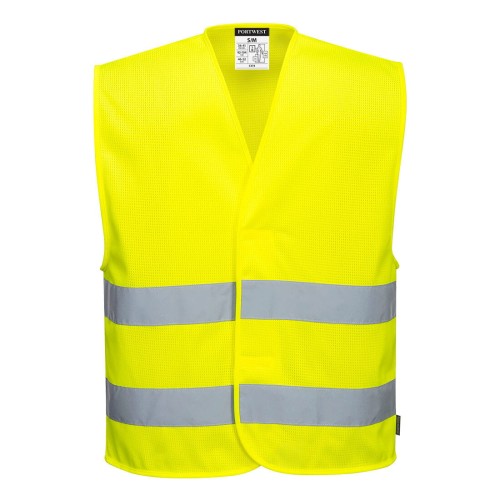 Portwest C374 Kamizelka ostrzegawcza siatkowa z dwoma taśmami żółty 4X5X
