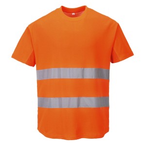 Portwest C394 Ostrzegawczy T-shirt z panelami z siatki pomarańczowy