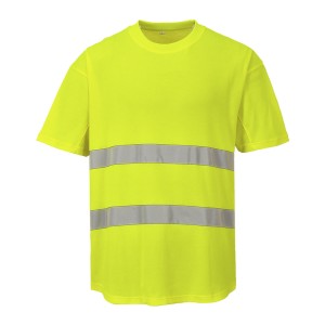 Portwest C394 Ostrzegawczy T-shirt z panelami z siatki żółty