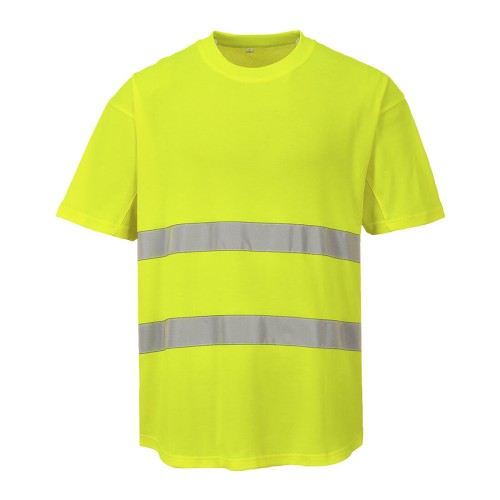Portwest C394 Ostrzegawczy T-shirt z panelami z siatki żółty