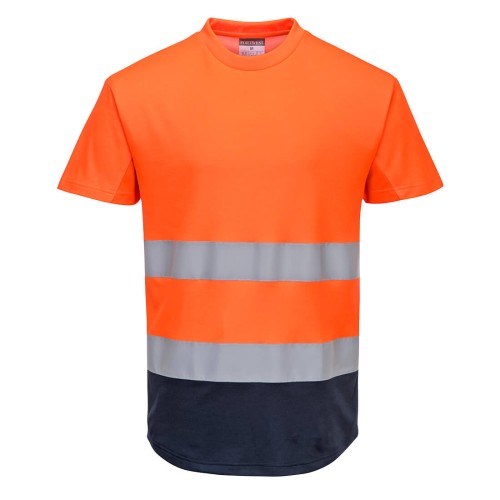 Portwest C395 Dwukolorowy t-shirt siatkowy granatowo-pomarańczowy