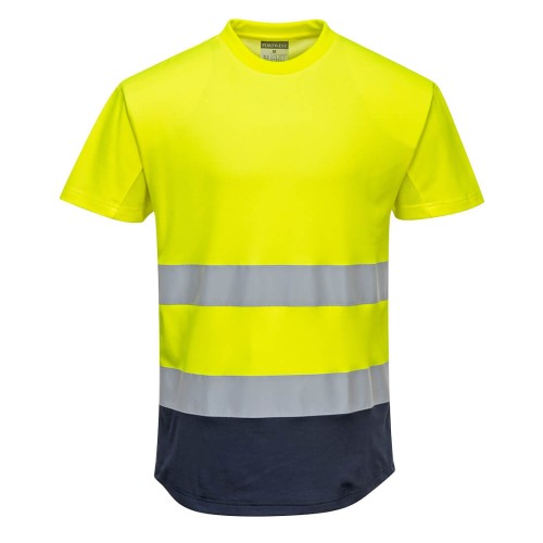 Portwest C395 Dwukolorowy t-shirt siatkowy granatowo-seledynowy