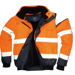 Portwest C465 Kontrastowa kurtka ostrzegawcza Bomber granatowo-pomarańczowy