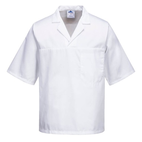 Portwest 2209 Bluza piekarza z krótkimi rękawami biały