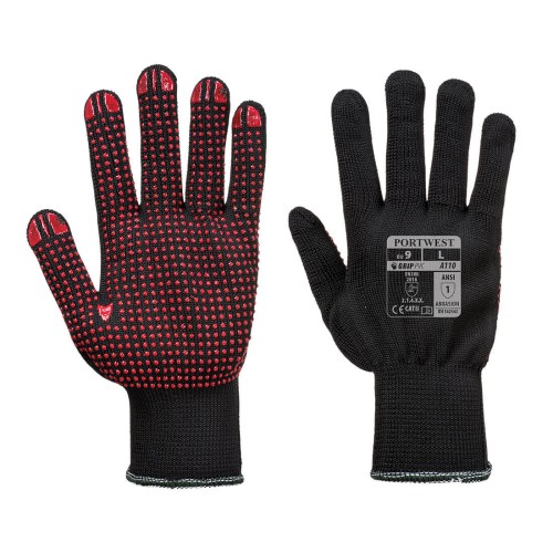 Portwest A110 Rękawica Polka nylonowa i nakrapiana czarny