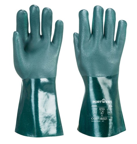 Portwest A835GNR Dwuwarstwowa Rękawica PCV 35cm zielony