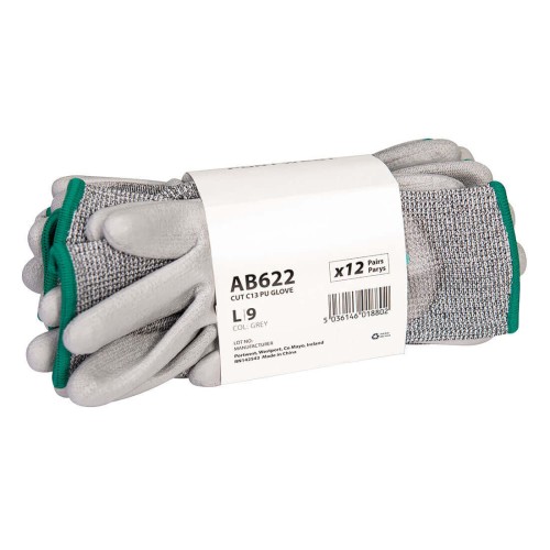 Portwest AB622G7R Rękawice antyprzecięciowe C powlekane PU-opakowanie 12 par szary