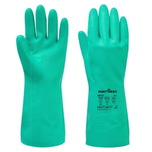 Portwest AB810GNR (RNIT-VEX) Rękawice nitrylowe Nitrosafe chroniące przed chemikaliami zielony