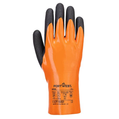 Portwest AP36O8R Rękawica nitrylowa Grip 15 pomarańczowy/czarny