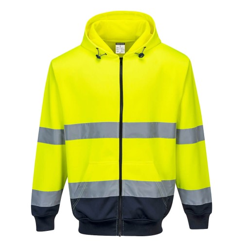 Portwest B317 Dwukolorowa bluza z kapturem zapinana na zamek granatowo-seledynowy