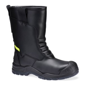 Skórzane wysokie buty zimowe S3L SC HRO CI SR FD07BKR czarny