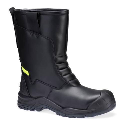 Skórzane wysokie buty zimowe S3L SC HRO CI SR FD07BKR czarny