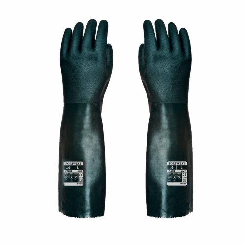 Portwest A845 Rękawica pokryta podwójną warstwą PCV 45 cm zielony XL