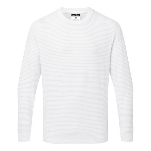 T-shirt antystatyczny ESD z długim rękawem AS22WHRXS biały XS