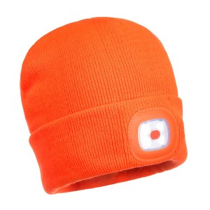 Portwest B029 Czapka z lampką LED do ładowania poprzez USB pomarańczowy