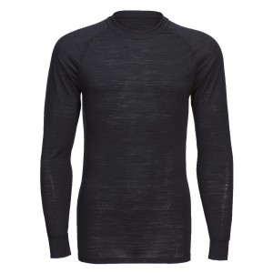 Koszulka z długim rękawem z wełny Merino B183BKRXXXL czarny XXXL