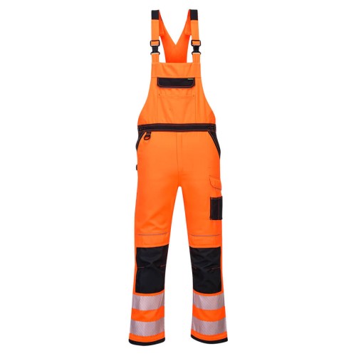 Portwest PW344 Ogrodniczki ostrzegawcze PW3 czarno-pomarańczowy