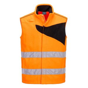 Portwest PW231OBR Ostrzegawczy ocieplacz polarowy PW2 pomarańczowy/czarny