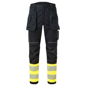 Trudnopalne i antystatyczne spodnie ostrzegawcze Modaflame PW3 klasa 1 FR416YBR żółty/czarny