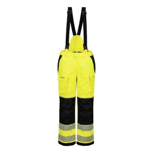 Spodnie zimowe trudnopalne i ostrzegawcze PW3 Modaflame Rain. FR426YBR żółty/czarny