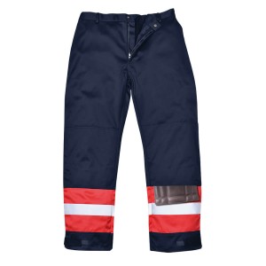Portwest FR56 Spodnie trudnopalne Bizflame Plus granatowy rozm. L wydłużone
