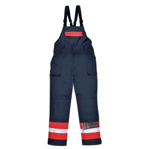Portwest FR57 Dwukolorowe ogrodniczki BizFlame Plus granatowy