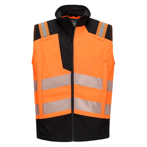 Kamizelka ostrzegawcza trudnopalna PW3 Modaflame Softshell FR719OBR pomarańczowy/czarny