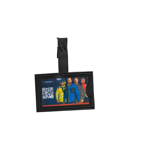 Portwest ID40 Uchwyt na identyfikator (TPU) ( Pk25 szt) czarny