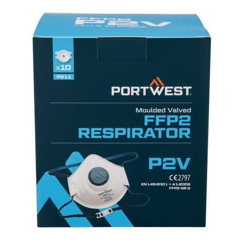 Półmaska FFP2 z zaworkiem (PK10) P211WHR biały