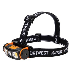 Latarka czołowa USB z czujnikiem ruchu LED PA76BKO czarny/pomarańczowy