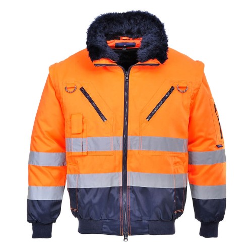 Portwest PJ50 Kurtka ostrzegawcza Pilot 3w1 granatowo-pomarańczowy