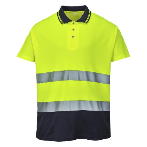 Portwest S174 Koszulka polo dwukolorowa Cotton Comfort granatowo-seledynowy