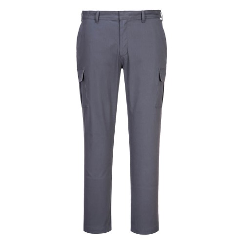Portwest S231 Bojówki Stretch Slim szary-stalowy